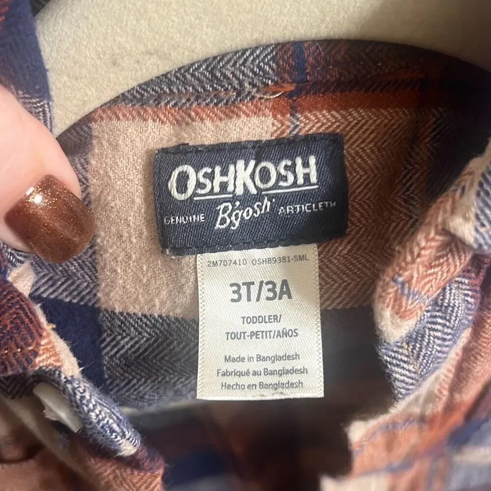 ✨Oshkosh B’gosh Button-Front Plaid Flannel Sz 3T Shirt✨